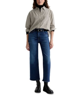 Saige Mid Rise Cropped Wide Leg Jeans in Veiled