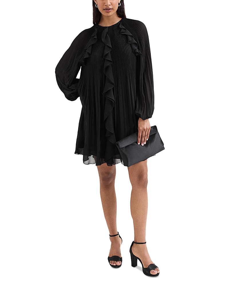 Phase Eight Womens Black Layla Pleated Woven Mini Dress In Black