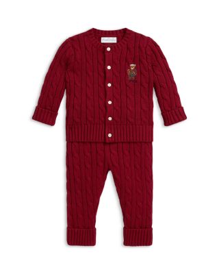 Boys' Polo Bear Cotton Cardigan & Pant Set - Baby