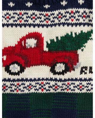 Boys' Truck Intarsia Cotton Sweater - Baby