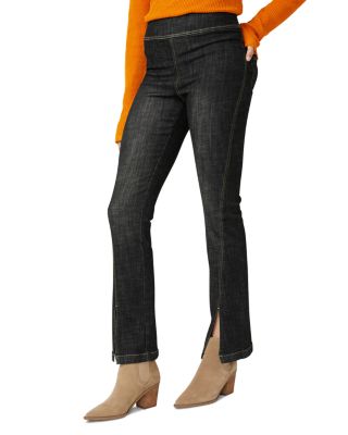 Crosshatch High Rise Bootcut Jeans in Black