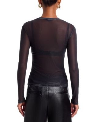 Placed Floral Mesh Top - Exclusive