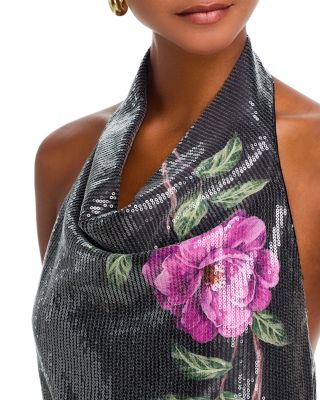 Sequin Floral Halterneck Top - Exclusive