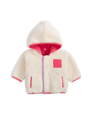 Girls' Faux Sherpa Jacket With Stripe Rib - Baby, Little Kid