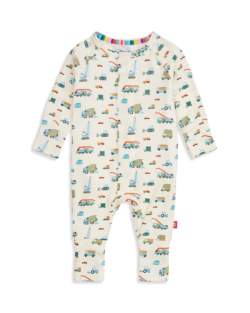 Magnetic Me Boys' Truck Print Convertible Coverall - Baby In White