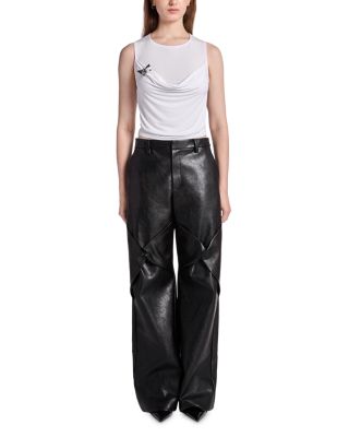 Draped Knee High Rise Pants 