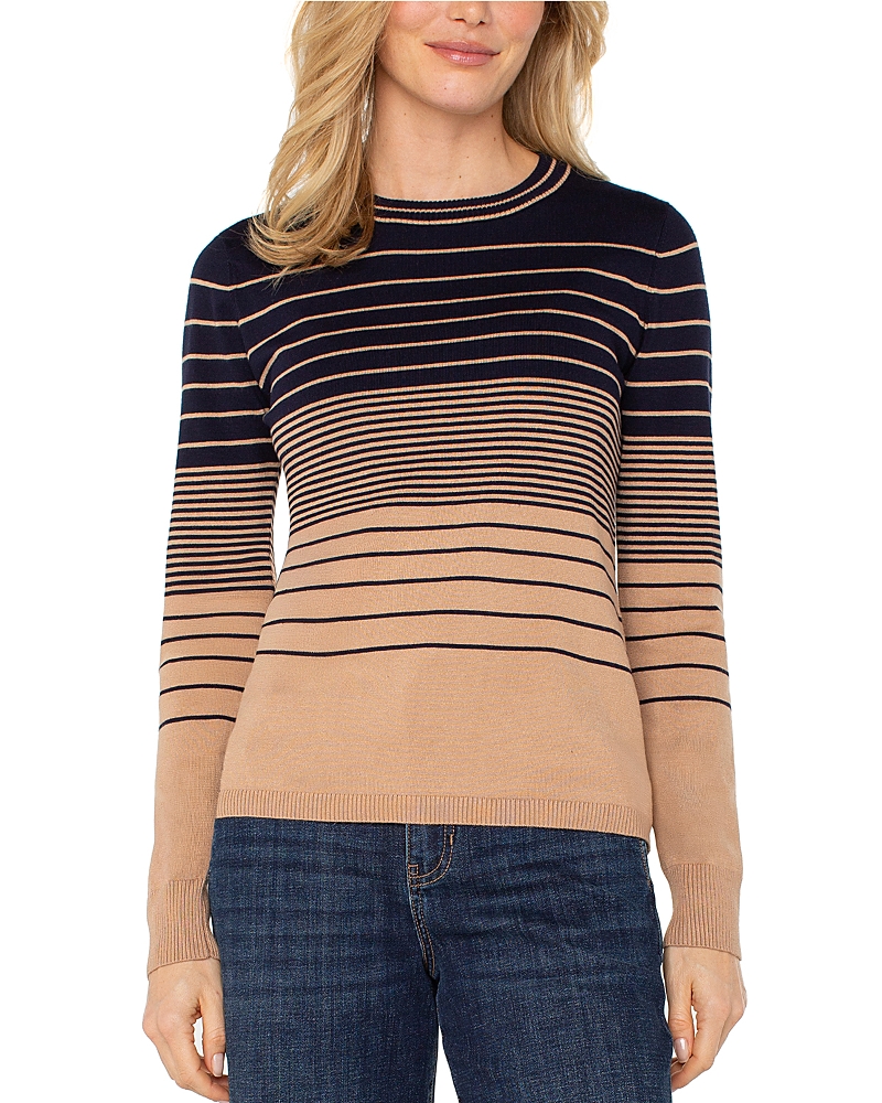 Liverpool Los Angeles Striped Colorblocked Sweater In Neutral