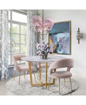 Rocco Velvet Dining Chair in Blush