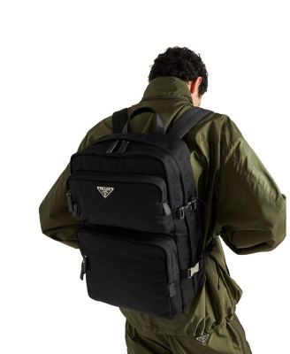 Re-Nylon and Saffiano Leather Backpack