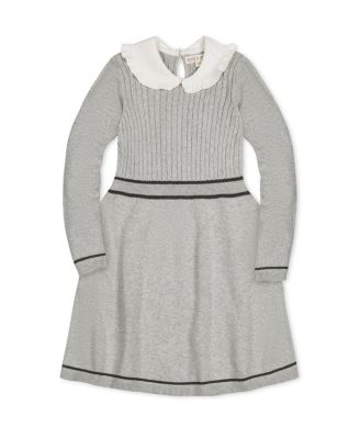 Girls' Organic Long Sleeve Cable Knit Peter Pan Collar Sweater Dress - Baby, Little Kid, Big Kid