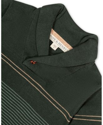 Boys' Organic Long Sleeve Striped Shawl Collar Sweater - Baby, Little Kid, Big Kid