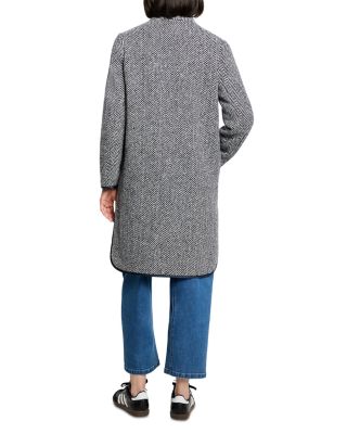 Herringbone Wool Blend Coat