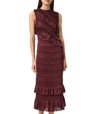 Nyla Shirred Midi Dress