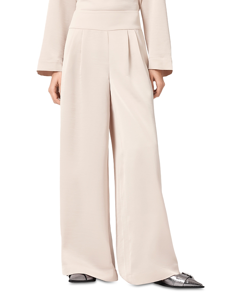 Allsaints Deri Lyn Linen Blend Pants In Neutral