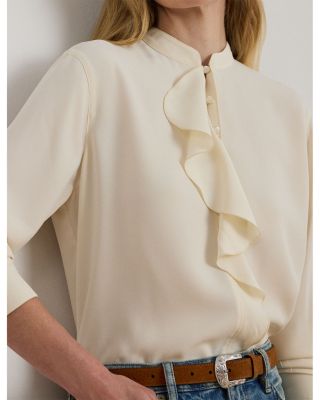 Ruffle Trimmed Georgette Tunic