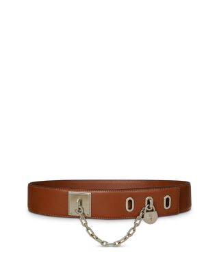 Leather Chain Padlock Wide Belt