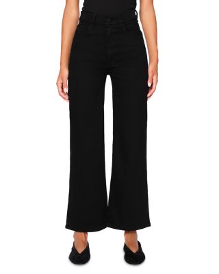 Hepburn High Rise Ankle Wide Leg Jeans in Jet Black