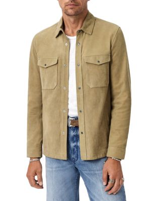 Jonah Herringbone Suede Shirt