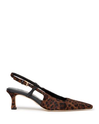 Women's Winnie Leopard Print Calf Hair Slingback Pumps