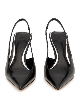 Women&#39;s Sienna Black Leather Slingback Pumps