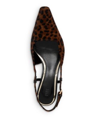 Women's Winnie Leopard Print Calf Hair Slingback Pumps