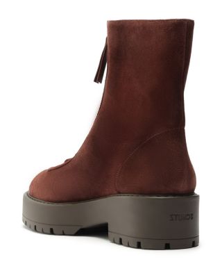 Women&#39;s Farrah Leather Platform Ankle Boots 