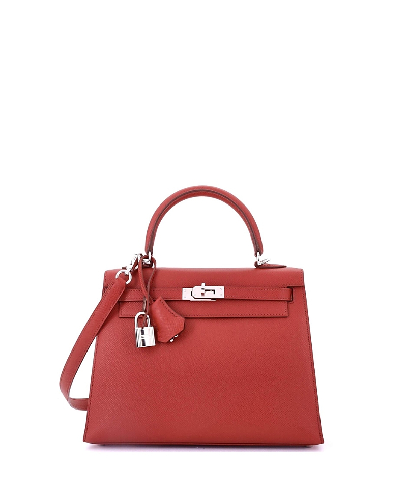 Pre-owned Pre-owned Hermes Hermes Kelly 25 Handbag Red Epsom With Palladium Hardware