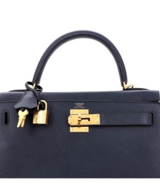 Kelly 28 Handbag Black Epsom with Gold Hardware