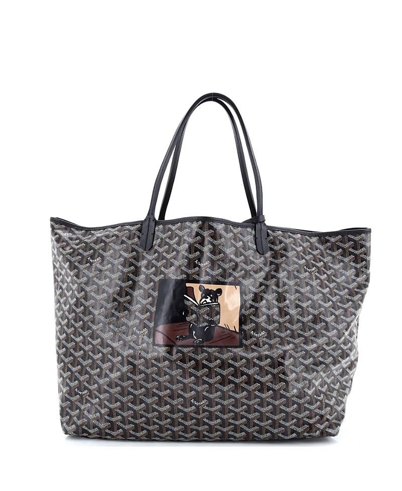 Pre-owned Pre-owned Goyard Goyard Gm Saint Louis Tote Printed Coated Canvas In Black