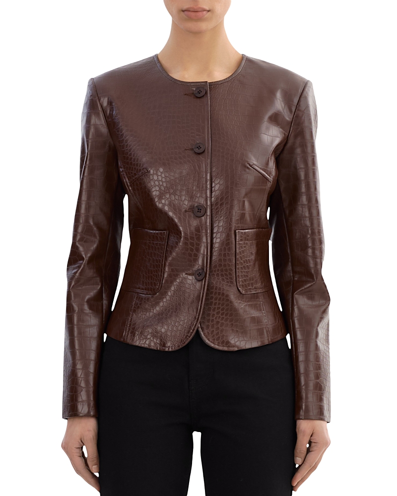 Lamarque Faux Leather Jacket In Brown
