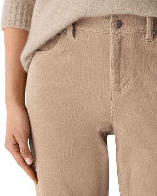 Corduroy High Rise Ankle Jeans in Biscuit