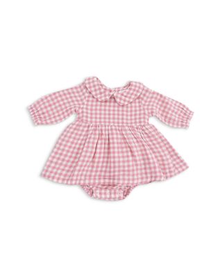 Plaid Peter Pan Collar Bubble with Skirt - Baby