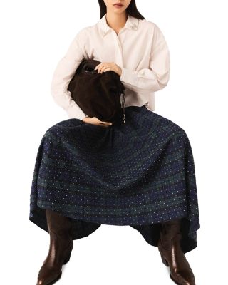 Check Skirt with Rhinestones