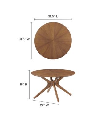  Crossroads Round Wood Coffee Table