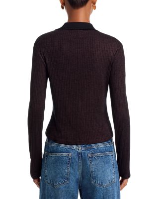 The Knit Contrast Polo Top