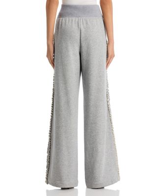 Ruffled Rhinestone Trim Pants