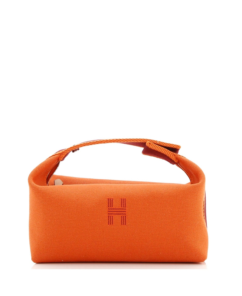 Pre-owned Pre-owned Hermes Hermes Pm Bride-a-brac Travel Case Toile In Orange
