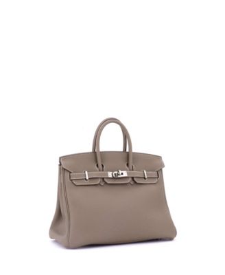 Birkin 25 Handbag Grey Togo with Palladium Hardware