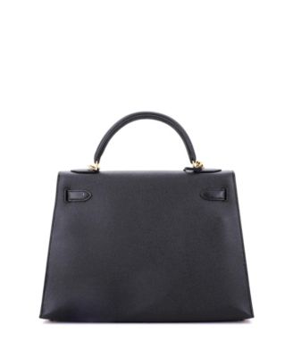 Kelly 32 Handbag Black Epsom with Gold Hardware