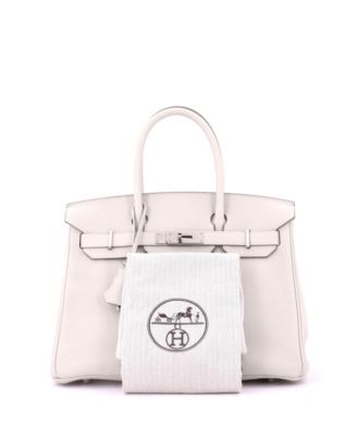 Birkin 30 Handbag Light Clemence with Palladium Hardware