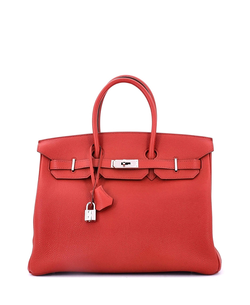 Pre-owned Pre-owned Hermes Hermes Birkin 35 Handbag Red Togo With Palladium Hardware