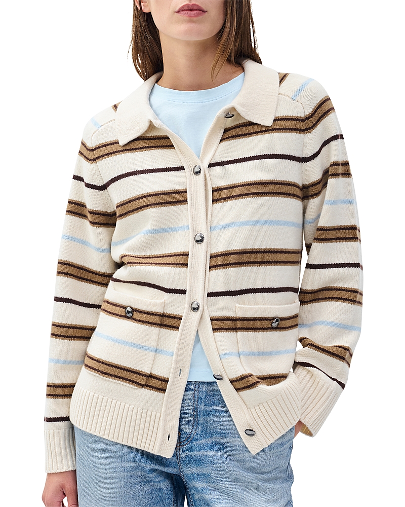 Rag & Bone Peggy Striped Oversized Cardigan Ivory Multi In Multi