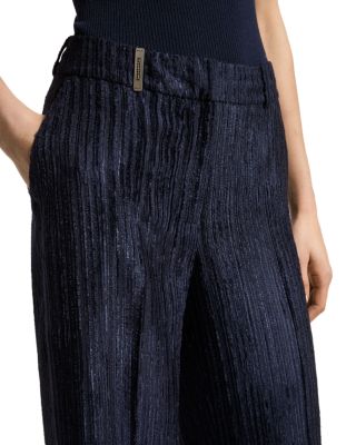 Burnout Stripe Wide Leg Trousers