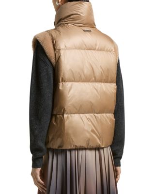 Shearling Trim Down Vest