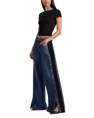 Amazing Low Rise Wide Leg Snap Trim Jeans in Cambria Vintage