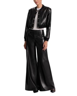 Faux Leather Wide Leg Pants