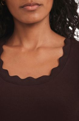 Women's Scallop Trim Midi Dress