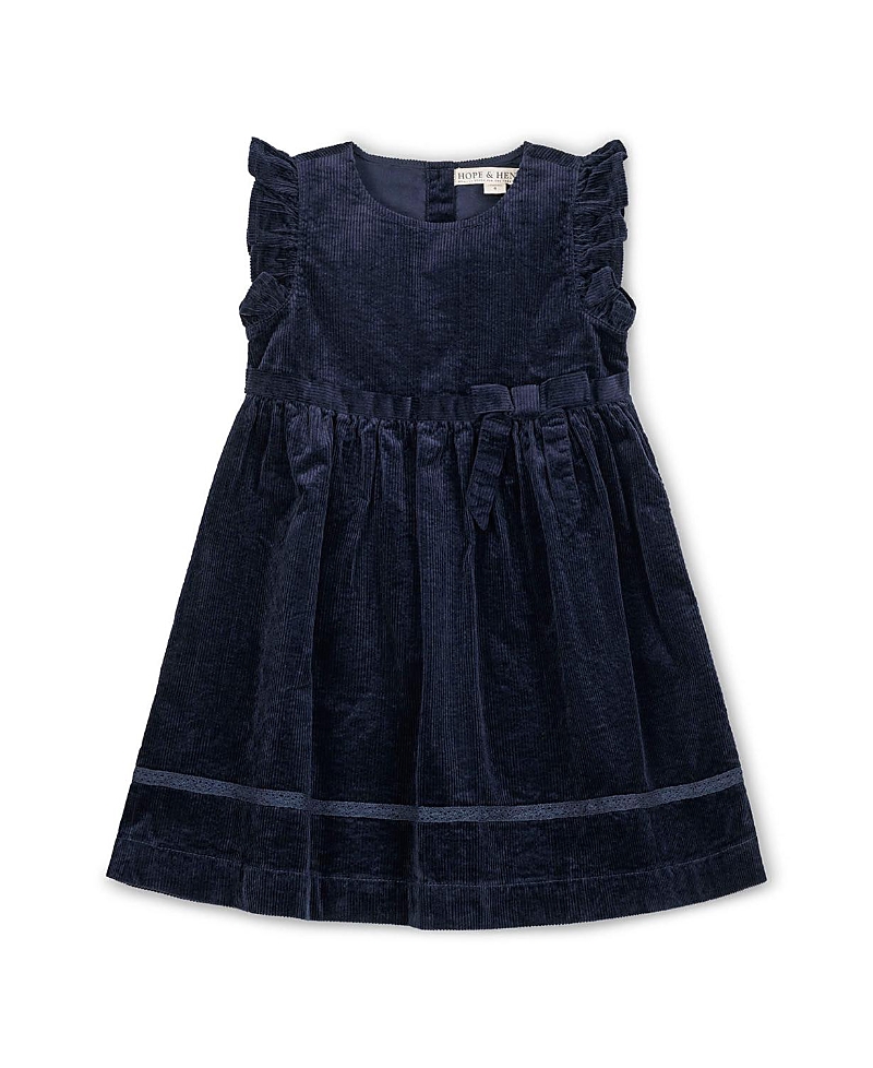 Hope & Henry Girls' Organic Corduroy Flutter Sleeve Jumper Dress - Little Kid, Big Kid