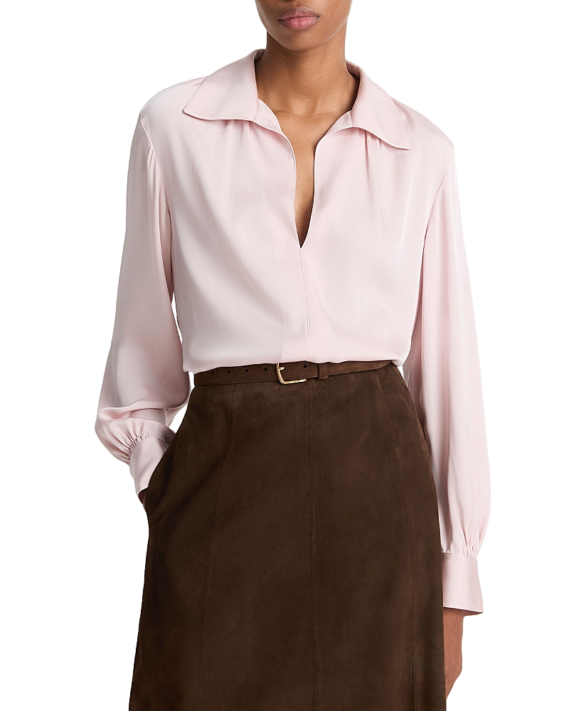 Vince Placed Smocked Long Sleeved Blouse
