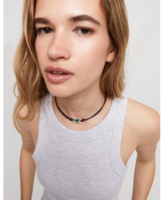  Crystal Leather Necklace